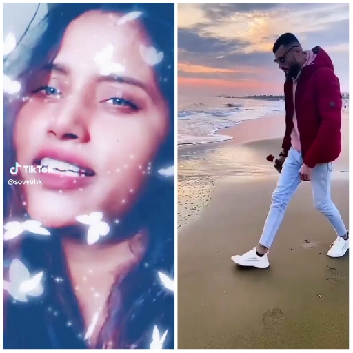 Beach Walk at Sunset