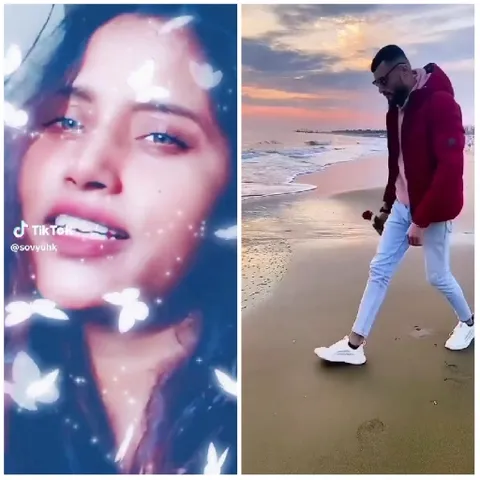 Beach Walk at Sunset