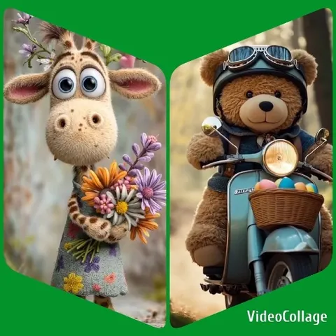 Animated Giraffe and Teddy Bear Fun