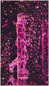 Futuristic Neon Figure in Space Theme