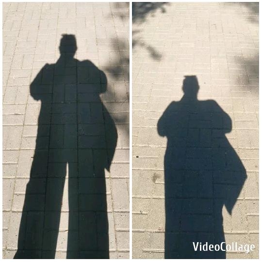 Shadows of People on Paved Surface