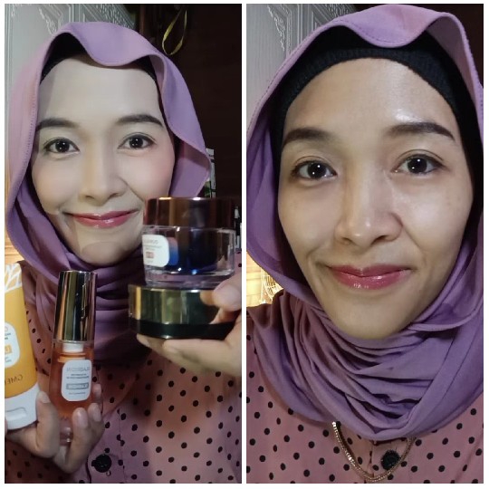 Woman with Skincare Products, Close-Up