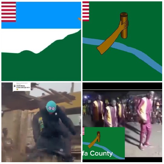 Stylized Flag and Scenic Views