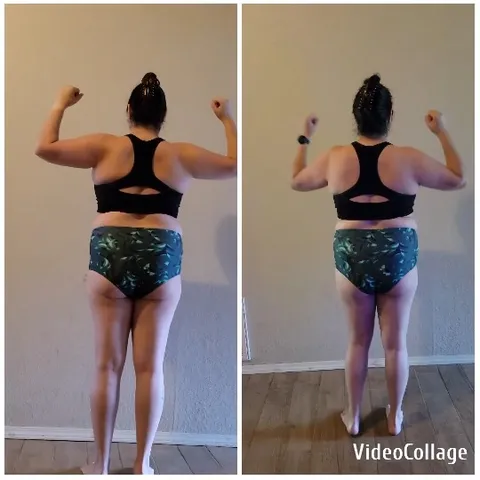 Person Flexing in Sports Bra Indoors