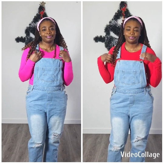 Woman in Pink Shirt and Overalls