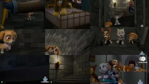 Animated Dogs in Castle Setting
