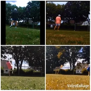Friends Playing on Grassy Area