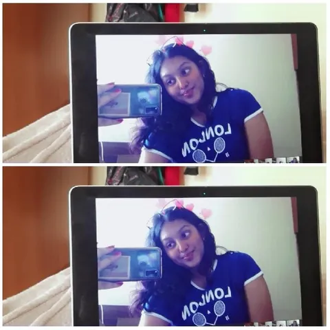 Girl Taking Selfie with Tablet