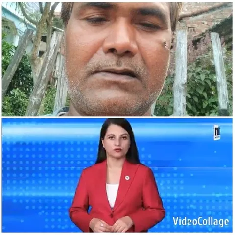 Man Outdoors, Woman in Blazer