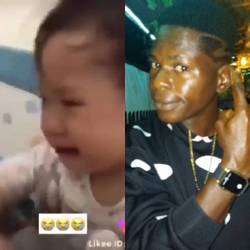 Crying Baby and Person Pointing