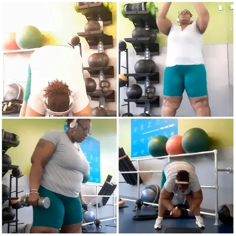 Gym Workout Routine in Four Panels