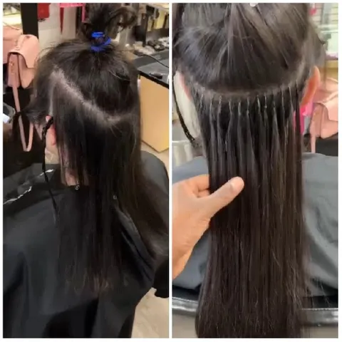 Hair Extension Application at Salon