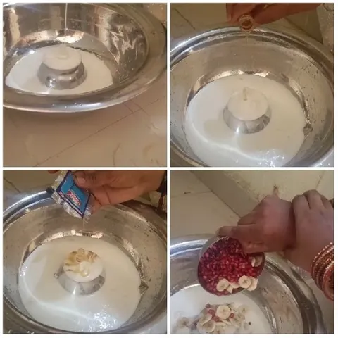 Preparing Dish with Fruits and Yogurt