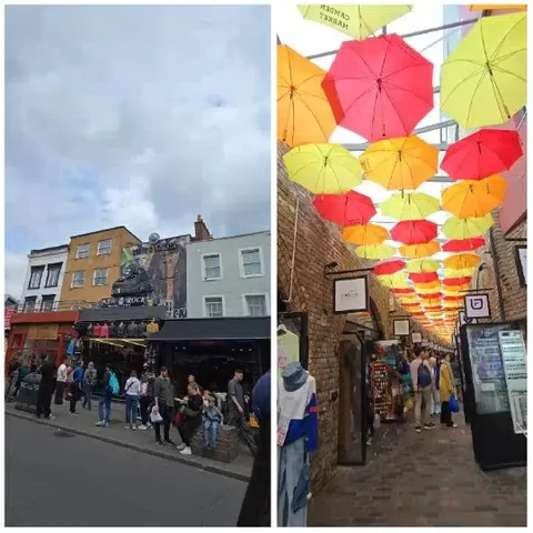 Street Scene and Colorful Umbrella Alley