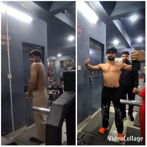 Gym Mirror Reflections and Flexing