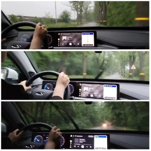 Car Dashboard on a Rainy Drive