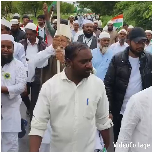 Outdoor Rally with Indian Flags