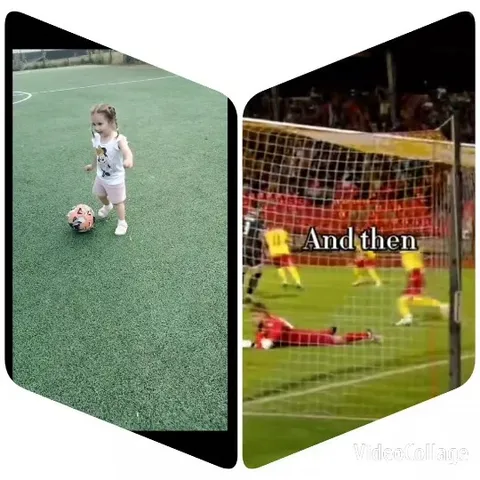 Child Playing Soccer on Grass