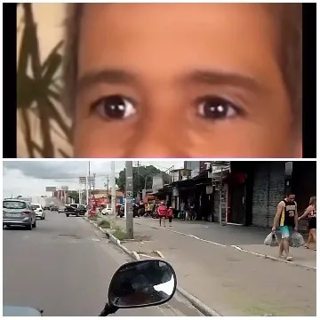 Close-Up Eyes and Busy Street