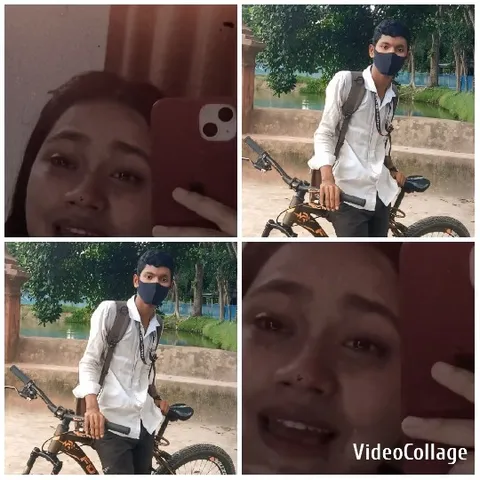 Selfies and Masked Person Outdoors
