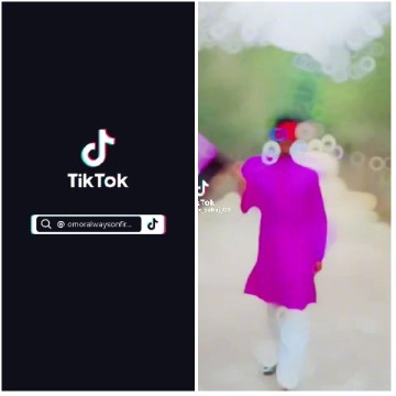 TikTok Logo and Blurred Figure