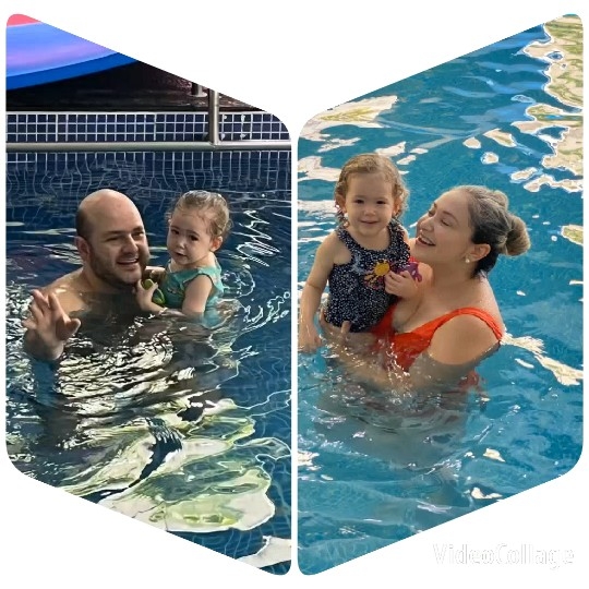 Family Smiling by the Swimming Pool
