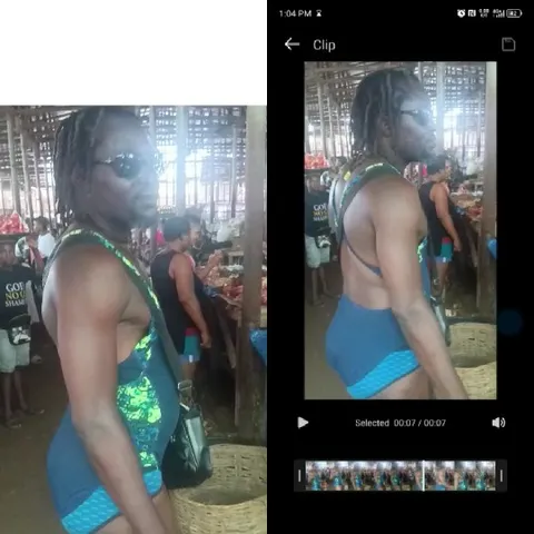 Colorful Swimsuit at Busy Market