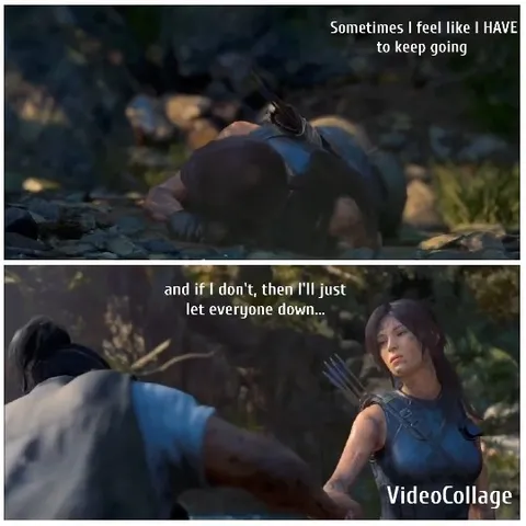 Exhausted Person and Helping Hand