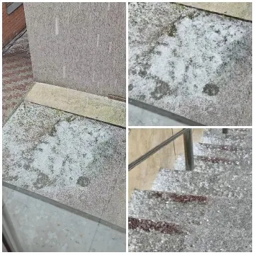 Snow-Covered Patio and Stairs