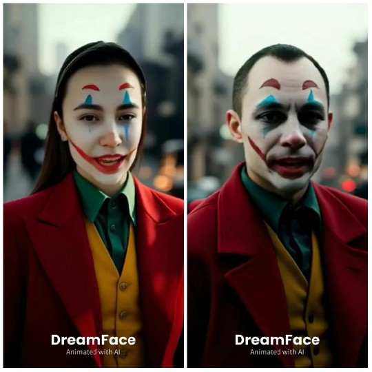 Clown Outfits in City Background