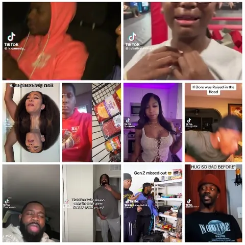 TikTok Screens with Humor and Posing