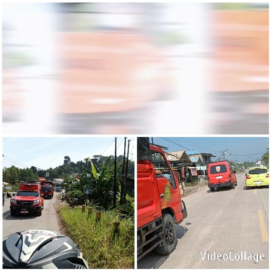 Red Vehicles on Road