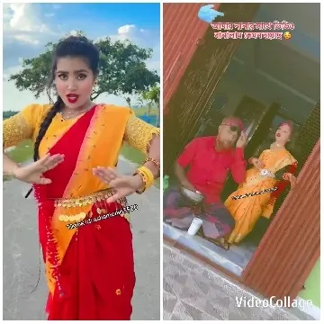 Woman in Sari Posing with Dance Gesture