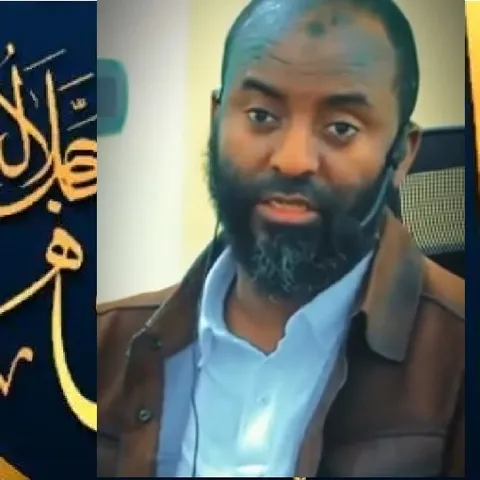Man Presents with Arabic Calligraphy