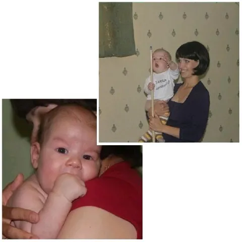 Woman Holding Baby and Close-Up