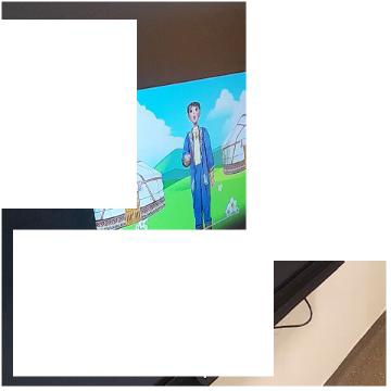 Cartoon Character in Grassy Landscape