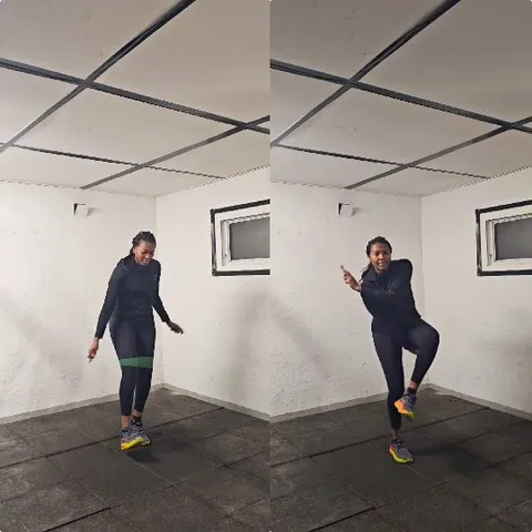 Person Exercising with Resistance Band