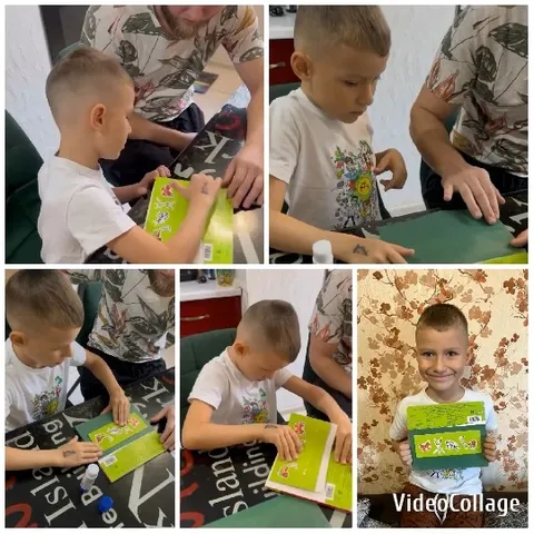 Boy Crafting with Adult Mentor