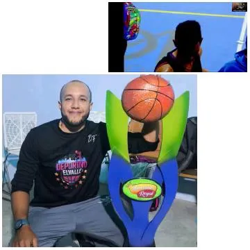Man with Basketball Sculpture