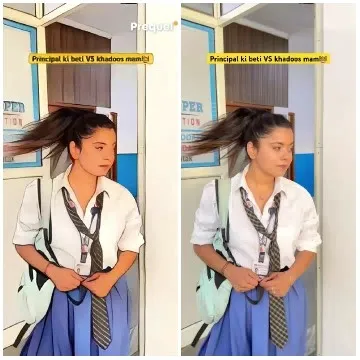 Girl in School Uniform by Doorway