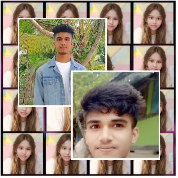 Young Men Against Background of Woman