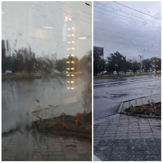 Rainy Window and Clear Street View