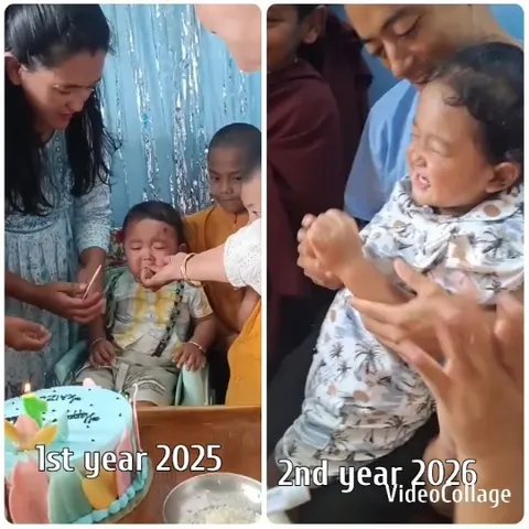Children Celebrating Birthday with Cake