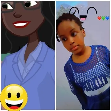 Smiling Character and Young Girl