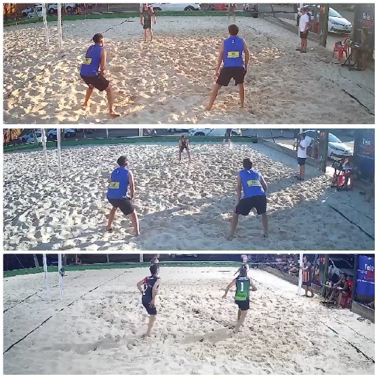 Beach Volleyball Game in Action