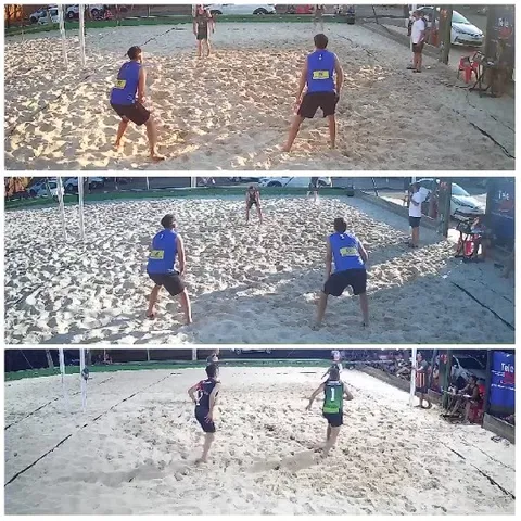 Beach Volleyball Game in Action