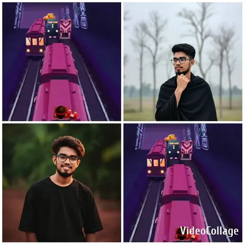 Animated Train Scene with Man