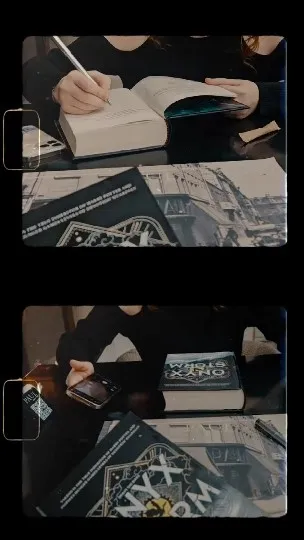 Writing and Reading at a Table