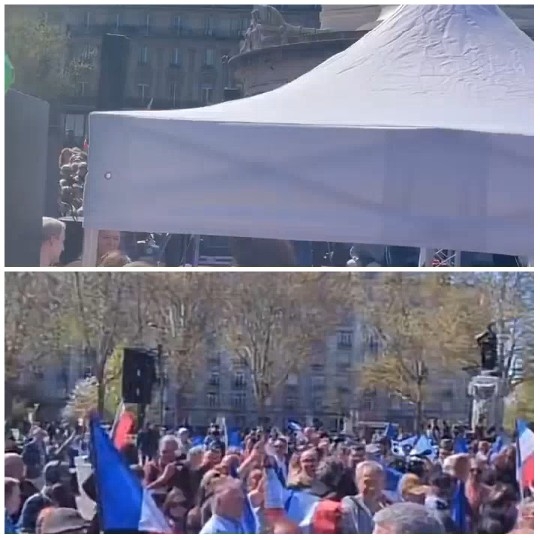 Public Gathering with Flags