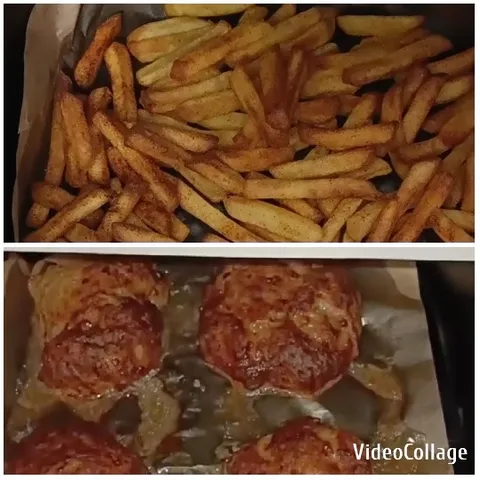 Trays of Seasoned Fries and Meat